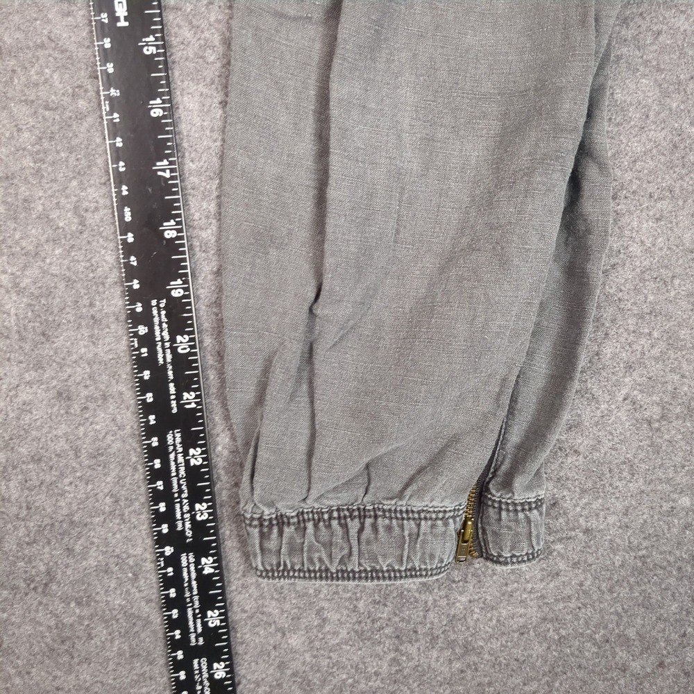 American Eagle Gray Linen Blend Jogger Pants Womens 12 Short Utility Zip Cuff - Picture 12 of 15